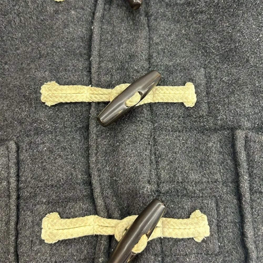 Gap Kids Gray Duffle Coat Size Small 6  Hooded Toggle Casual Mid-Length See Flaw